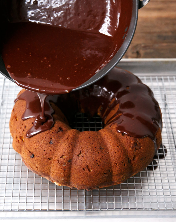 Pumpkin Chocolate Chip Bundt Cake Recipe with Chocolate Ganache Glaze