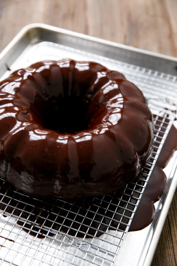 Pumpkin Chocolate Chip Bundt Cake with Chocolate Ganache Glaze