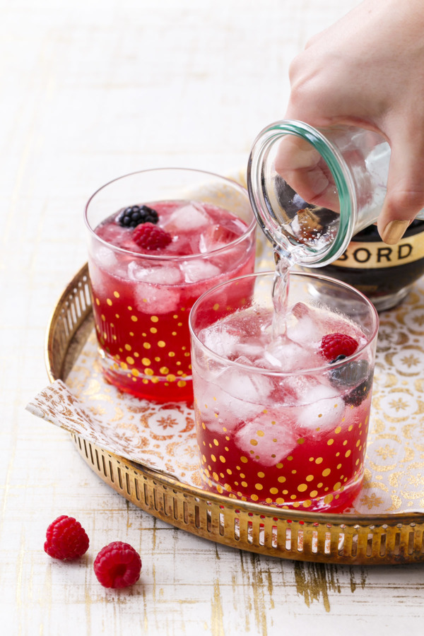 Black Raspberry Shrub Cocktail and Olive