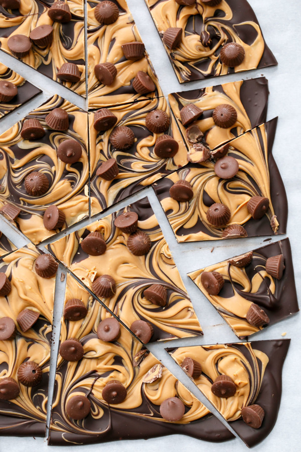 Easy, 3-Ingredient Chocolate Peanut Butter Cup Bark Recipe