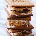 Goo Goo Cluster S'mores with Homemade Graham Crackers and Marshmallows