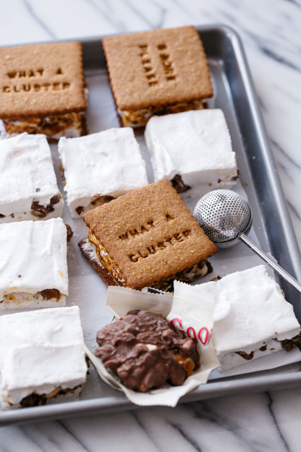 Goo Goo Cluster S'mores with Homemade Marshmallows Recipe