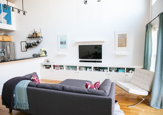 Our Home Loft Living Room with Cat Shelves!