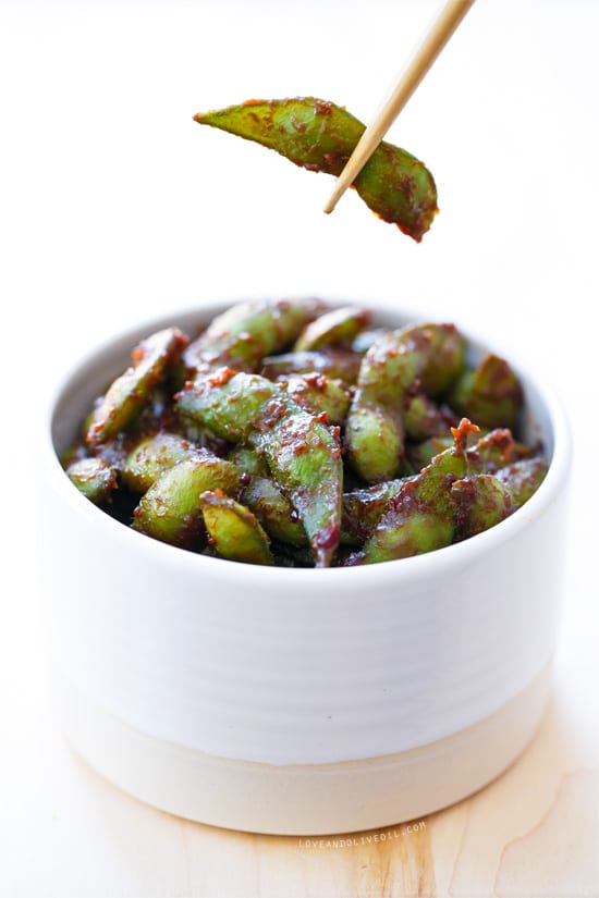 Quick & Easy Asian Appetizer - Spicy Miso Edamame Recipe