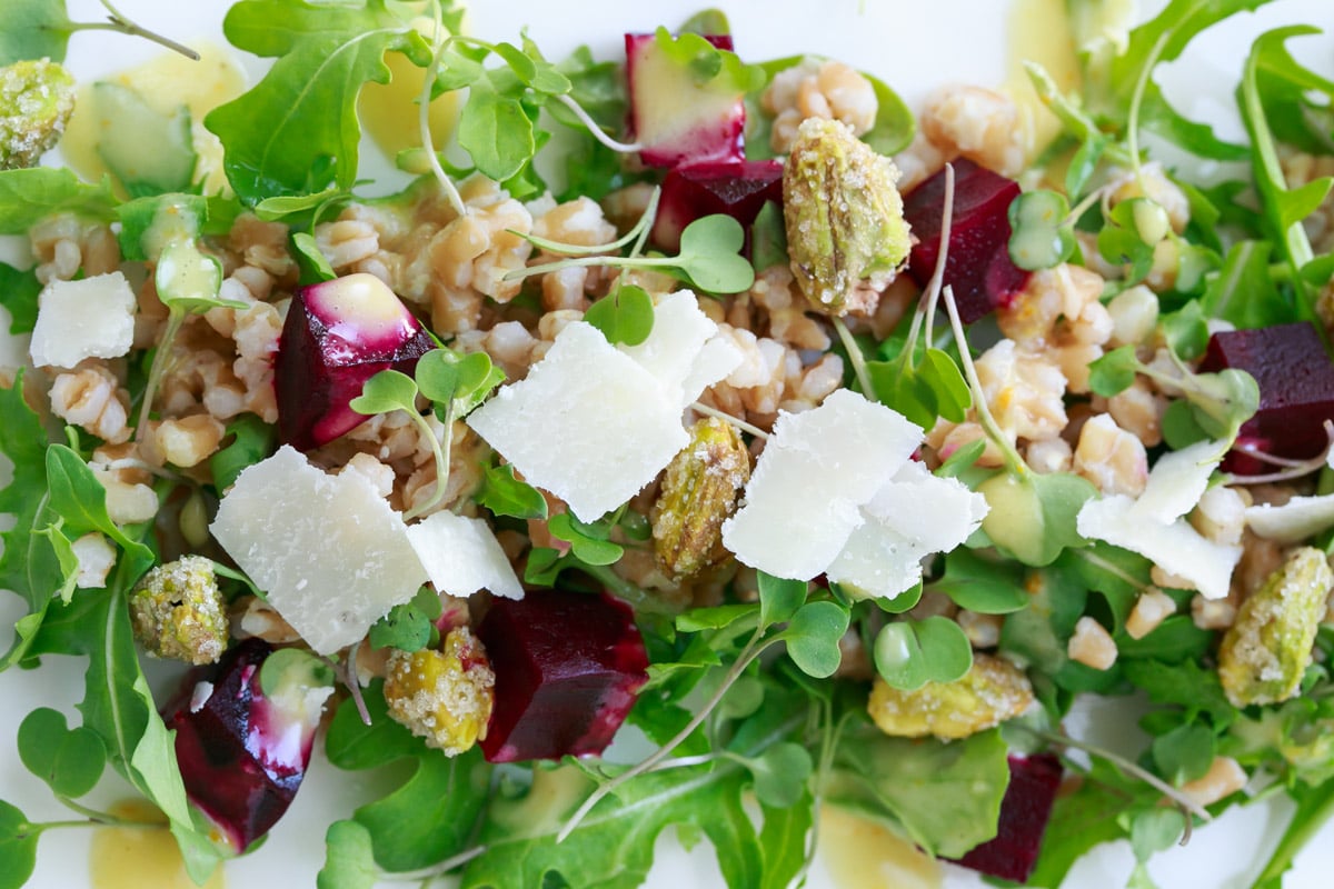 Roasted Beet and Farro Salad with Citrus Vinaigrette