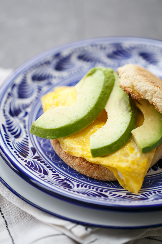 Goat Cheese & Avocado Egg Breakfast Sandwiches