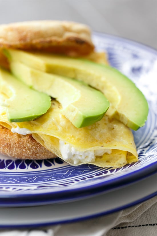 Goat Cheese & Avocado Egg Breakfast Sandwiches