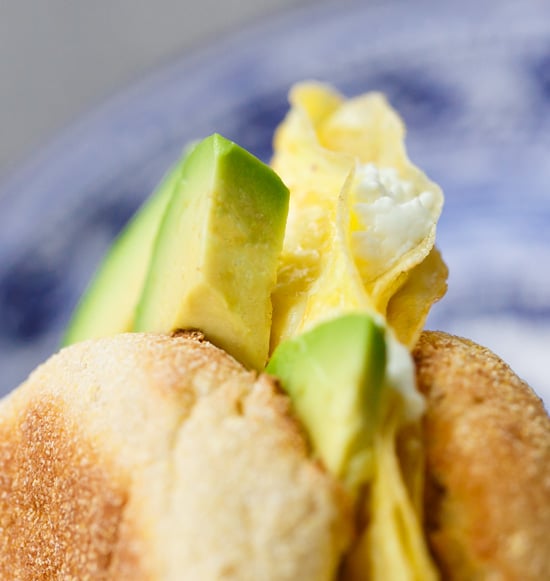 Goat Cheese & Avocado Egg Breakfast Sandwiches