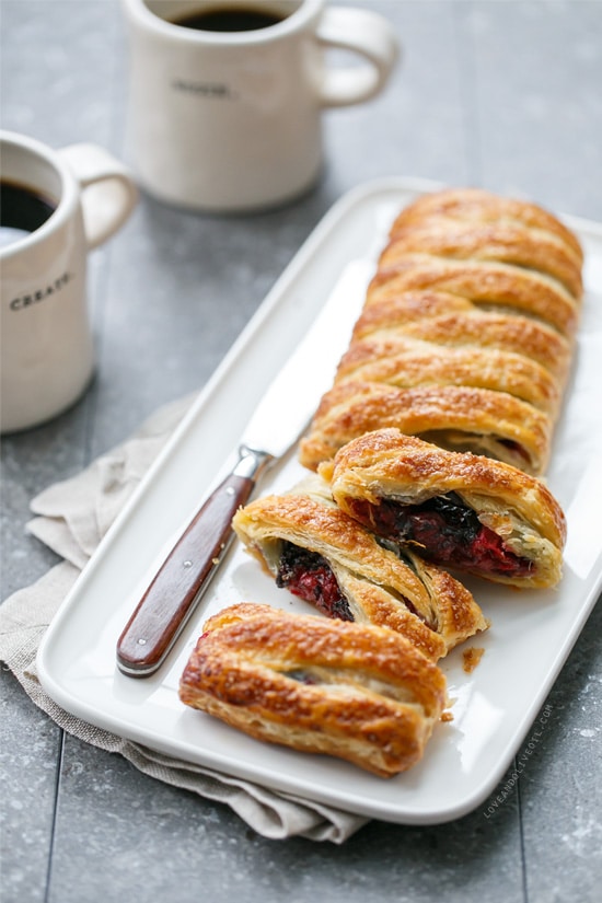 Tart Cherry Danish Twist Breakfast Pastry