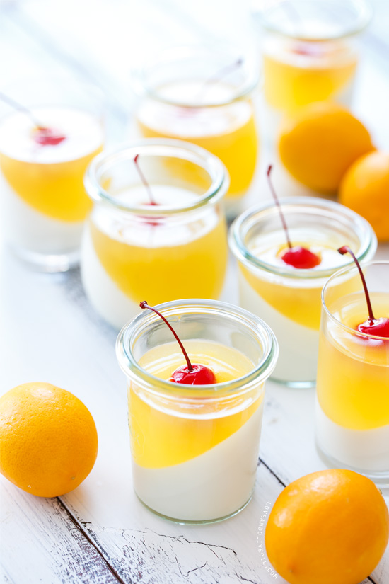 Layered Sparkling Meyer Lemon & Passionfruit Panna Cotta