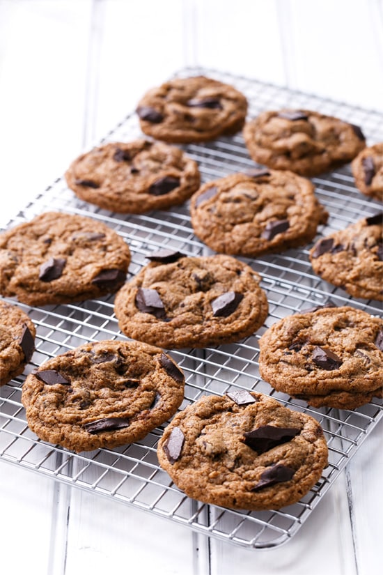 Next-Level Chocolate Chip Cookies with dark brown Muscovado sugar and whole wheat flour