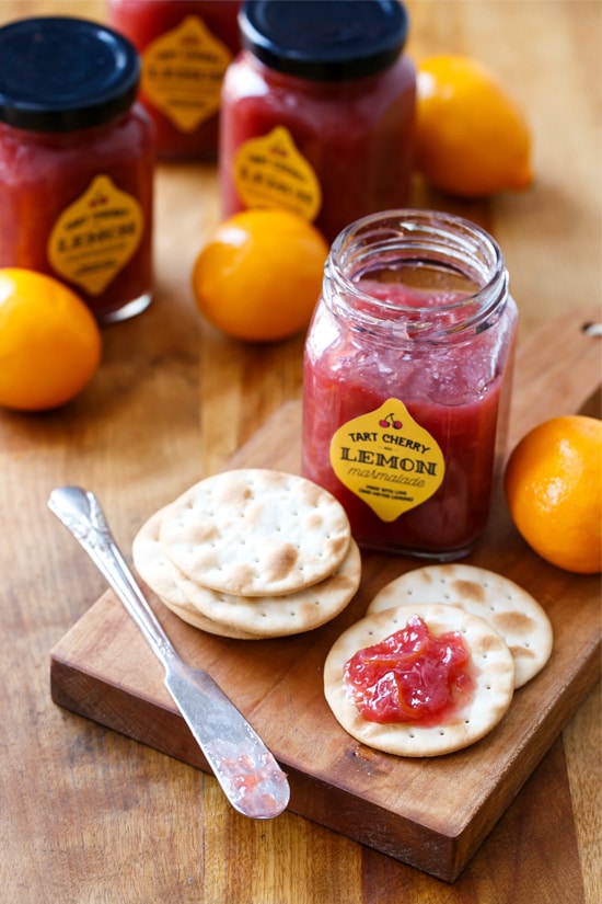 Tart Cherry & Meyer Lemon Marmalade (plus FREE printable Jar Labels