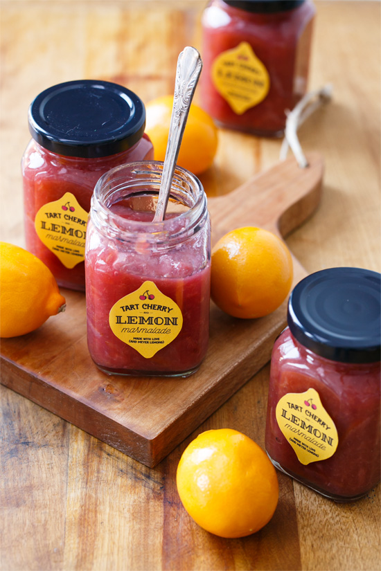 Tart Cherry & Meyer Lemon Marmalade (with free printable jar labels!)