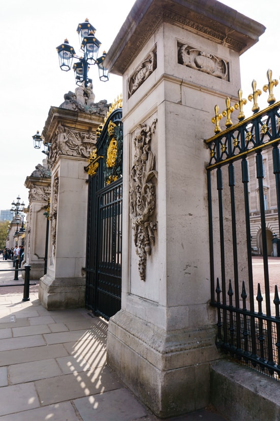 The gates at Buckingham Palace, London