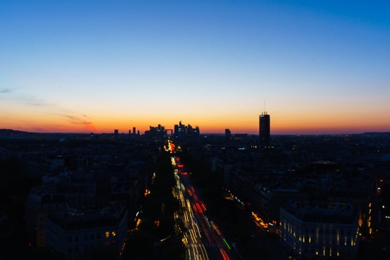 Sunset from the Arc de Triomphe