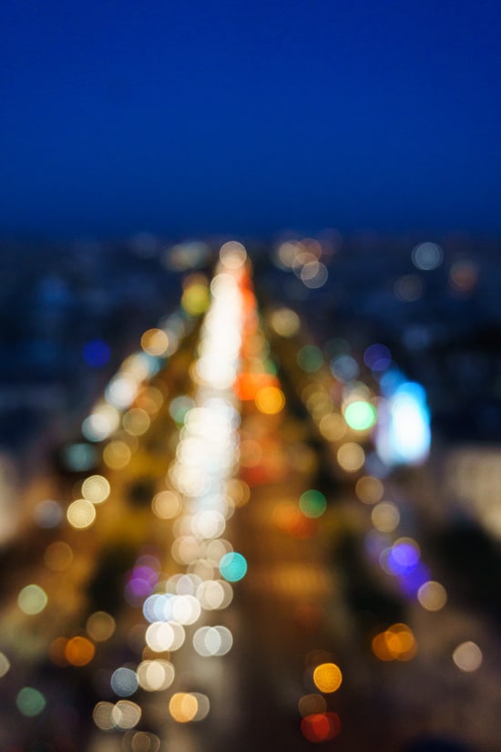 Nighttime View from the Arc de Triomphe