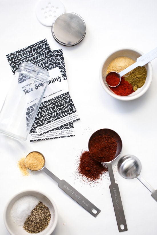 Homemade Taco Seasoning (and FREE printable spice jar labels!)