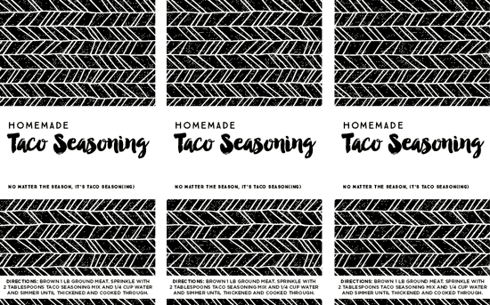 Homemade Taco Seasoning Printable Spice Jar Labels