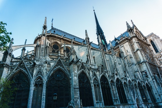 Back of Notre Dame cathedral, Paris, France