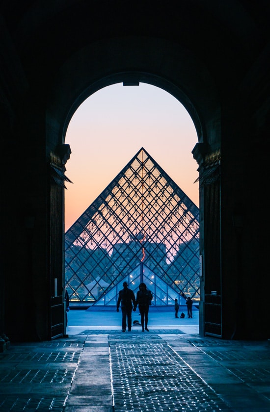 Sunset at the Louvre, Paris France
