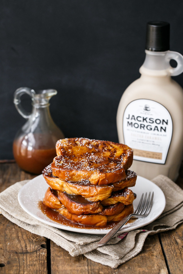 Boozy Salted Caramel French Toast made with Jackson Morgan Southern Cream Liqueur