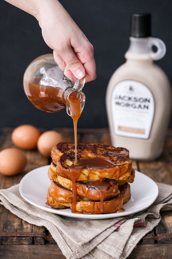 Brioche French Toast with Boozy Salted Caramel Sauce Recipe