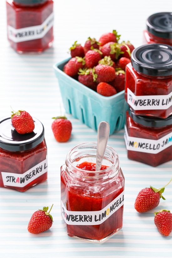 Strawberry Limoncello Jam (plus FREE printable labels!)