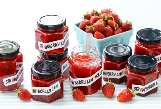 Strawberry Limoncello Jam (plus FREE printable labels!)
