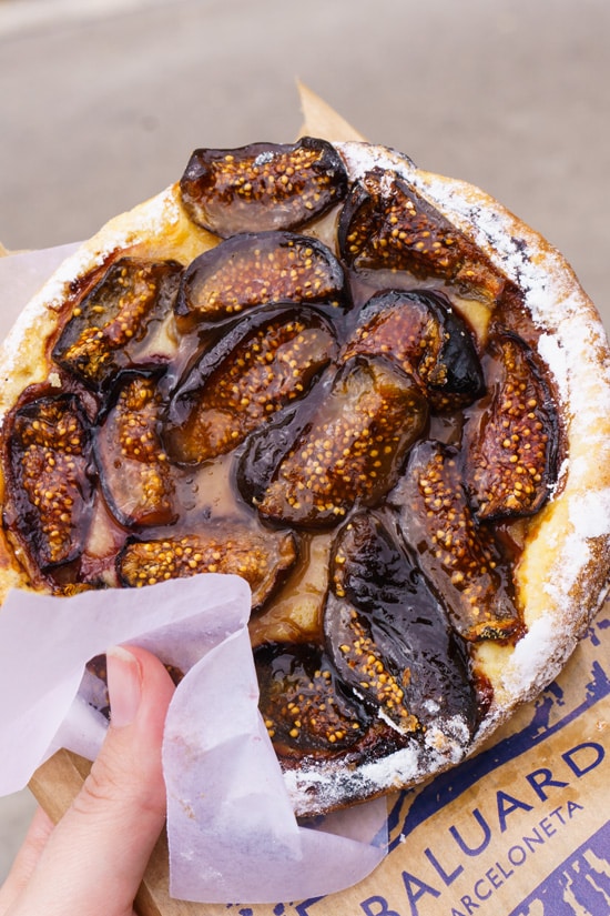 Fig tart from Forn Baluard, Barceloneta Barcelona Spain