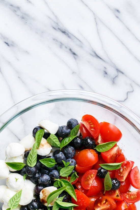 Blueberry Caprese Salad 4th of July Recipe