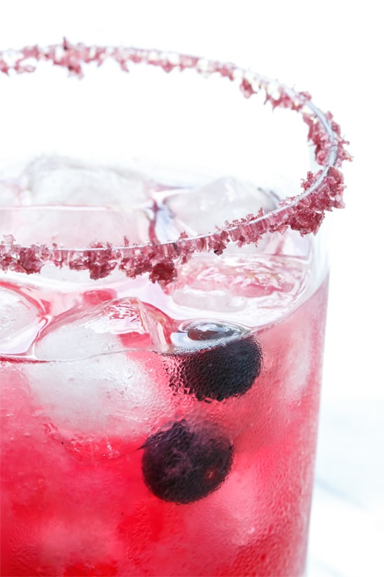 Fresh Blueberry Margarita Recipe with Blueberry Salt Rim