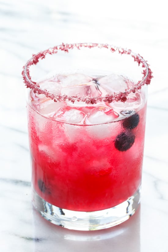 Fresh Blueberry Margarita Recipe with Blueberry Salt Rim