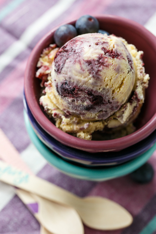 Muscovado Roasted Blueberry Swirl Ice Cream Recipe
