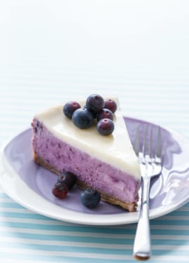 Roasted Blueberry Crème Fraîche Cheesecake Recipe