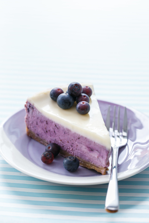 Roasted Blueberry Crème Fraîche Cheesecake Recipe