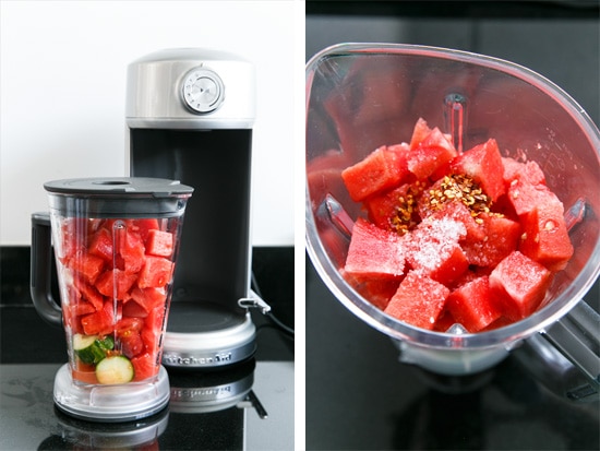 Tomato & Watermelon Gazpacho made with the KitchenAid® Torrent Blender