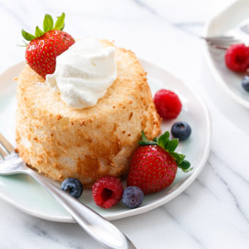 Mini Angel Food Cake in a Loaf Pan - Dessert for Two