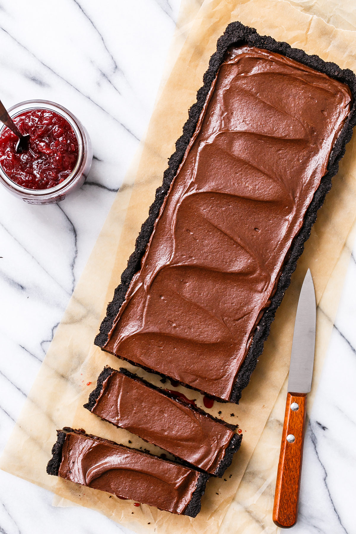 Tart Cherry Chocolate Tart | Love and Olive Oil