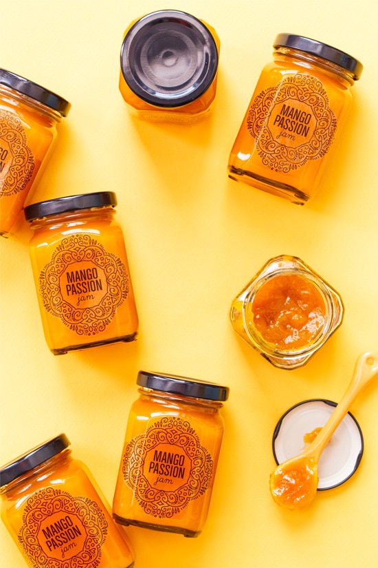 Mango Passion Fruit Jam plus FREE printable canning labels