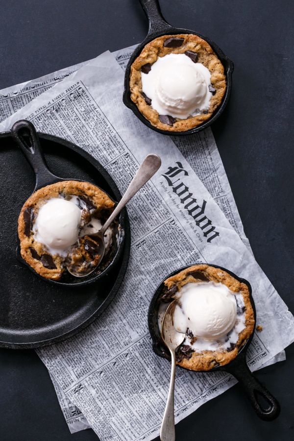 Mini Oatmeal Chocolate Chunk Skillet Cookies