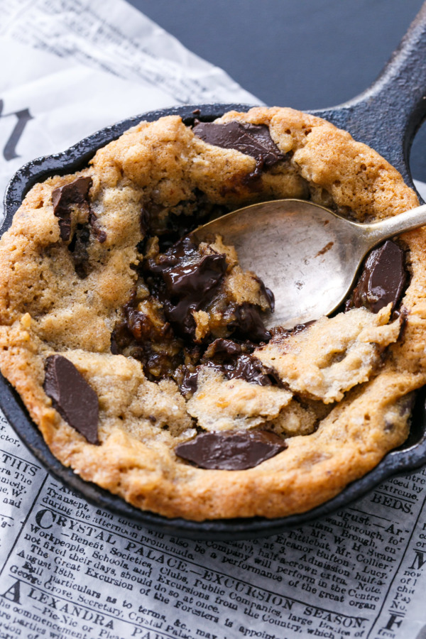 Cast Iron Chocolate Chip Cookie (Healthy, Easy) - Brae's Bites