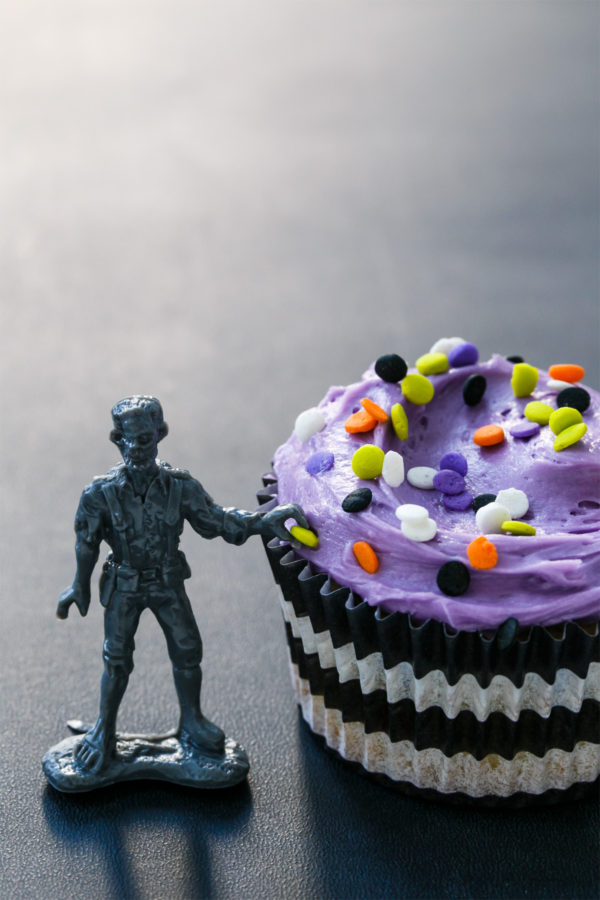 Halloween Zombie Funfetti Cupcakes