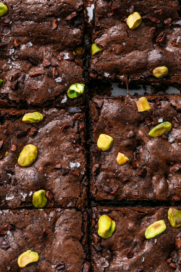 Fudgy Olive Oil & Pistachio Brownies Recipe