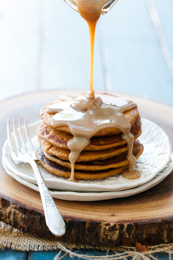 Sweet Potato Pancakes with Cinnamon Cream Syrup