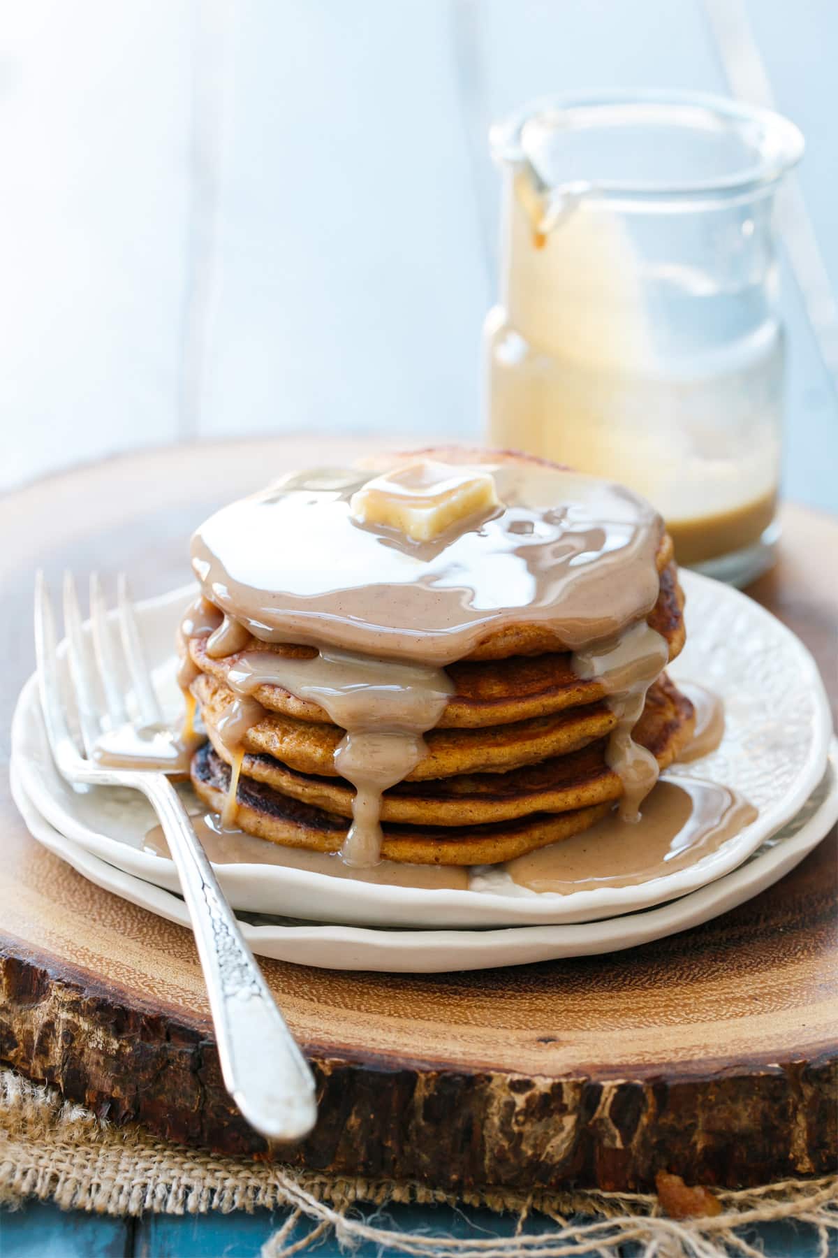 Sweet Potato Pancakes with Cinnamon Cream Syrup Love and Olive Oil