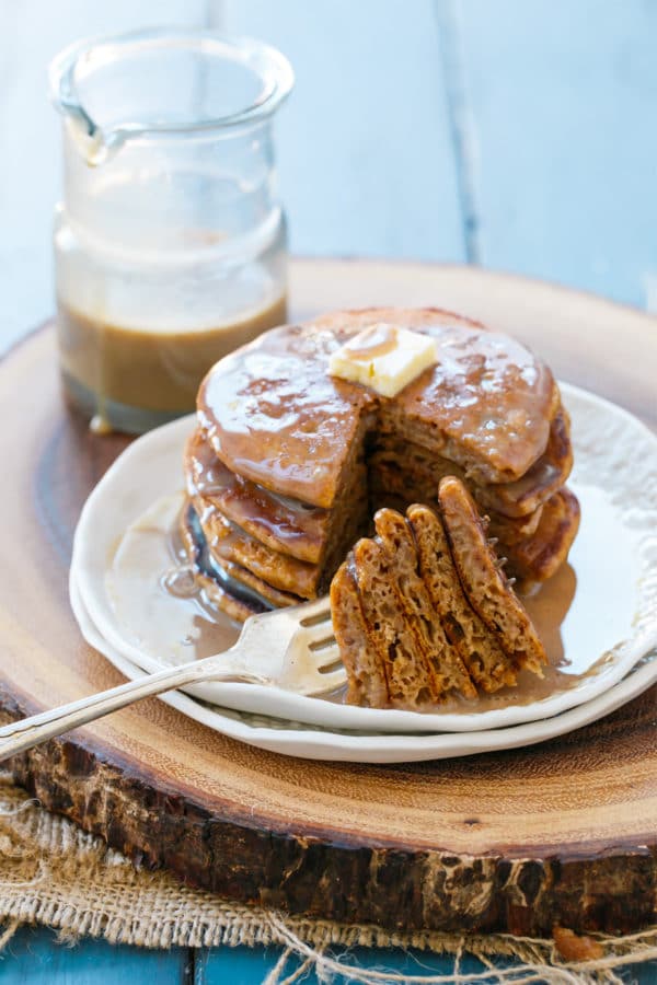 Sweet Potato Pancakes with Cinnamon Cream Syrup