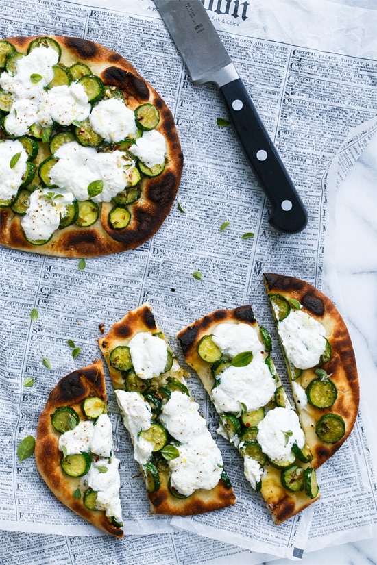 Zucchini Naan Flatbread with Lemon Ricotta