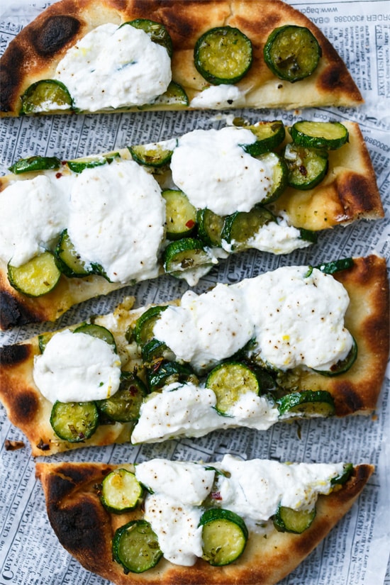 Zucchini Naan Flatbread with Lemon Ricotta