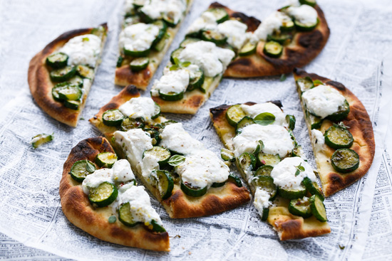 Zucchini Naan Flatbread with Lemon Ricotta