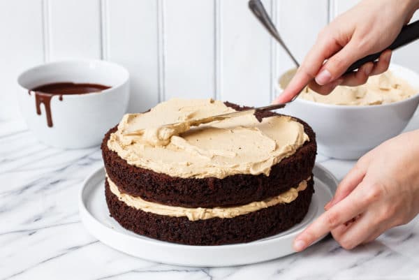 Chocolate Sweet Potato Layer Cake with Molasses Buttercream